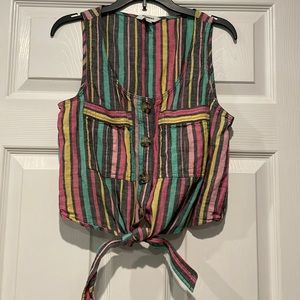 Express button up, tie front Tank Top